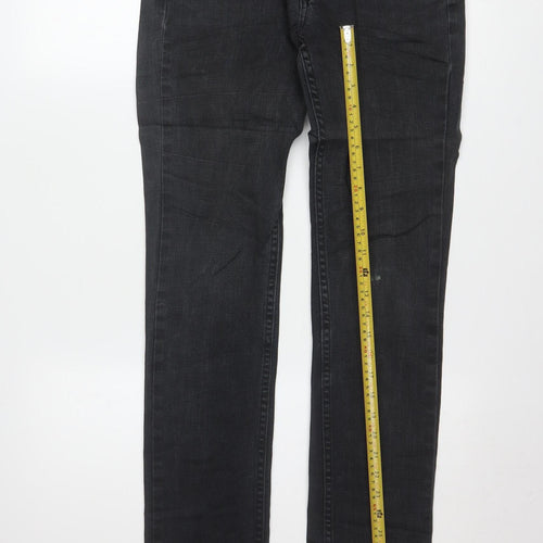 Lee Women Black Skinny Jeans Size 12 Mid Rise Stretch Denim