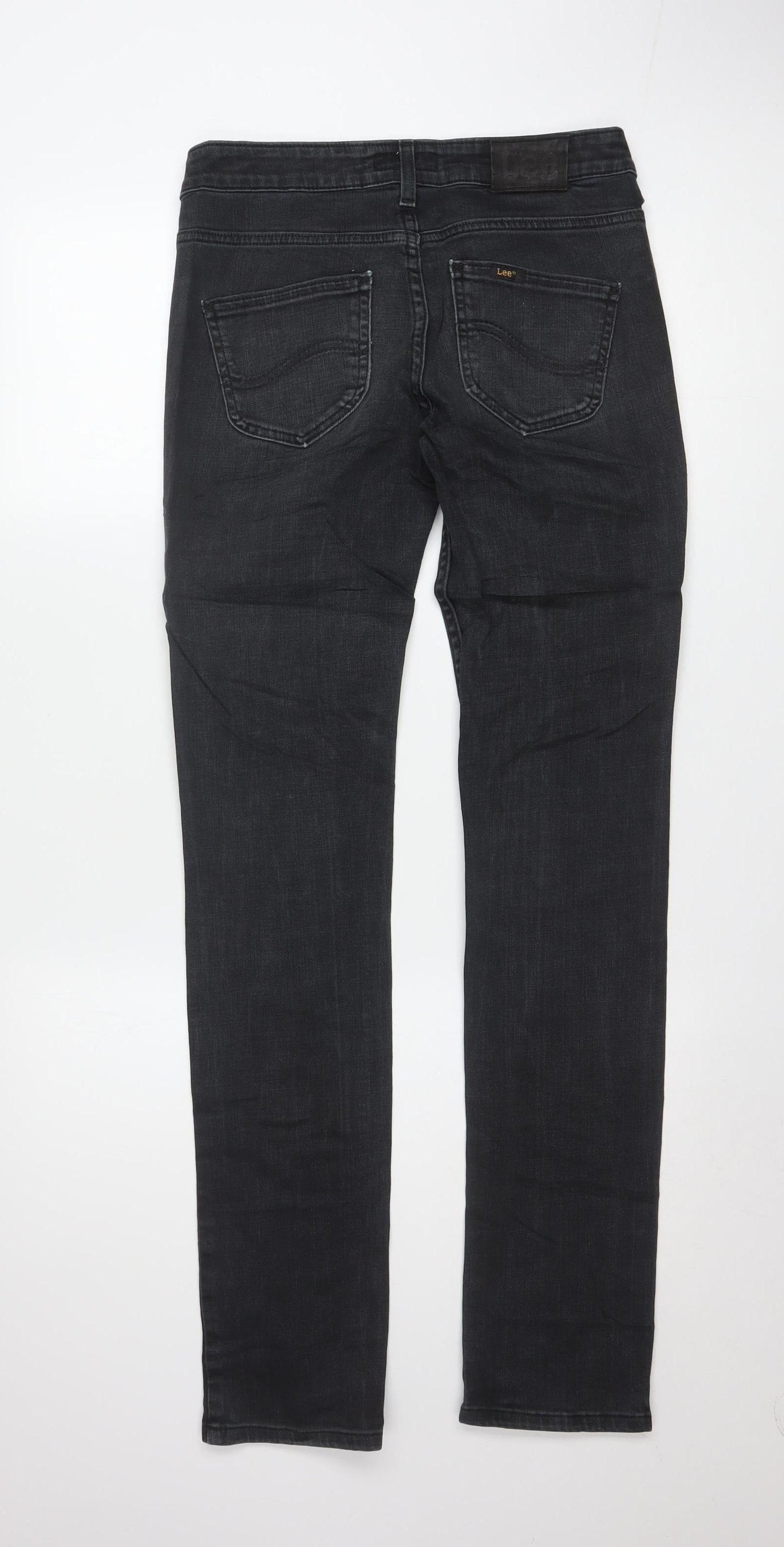 Lee Women Black Skinny Jeans Size 12 Mid Rise Stretch Denim