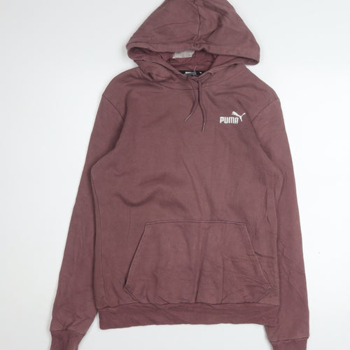 PUMA Women's Mauve Pullover Hoodie Small Cotton Blend Casual