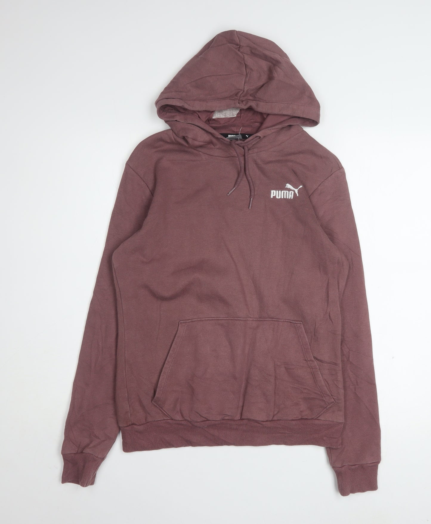 PUMA Women's Mauve Pullover Hoodie Small Cotton Blend Casual