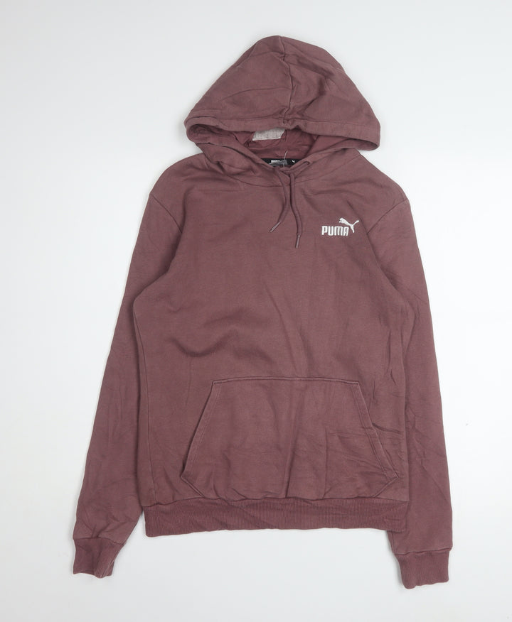PUMA Women's Mauve Pullover Hoodie Small Cotton Blend Casual