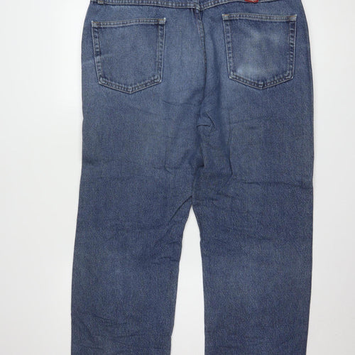 Wrangler Men's Blue Regular Fit Straight Leg Jeans 38x32 Denim