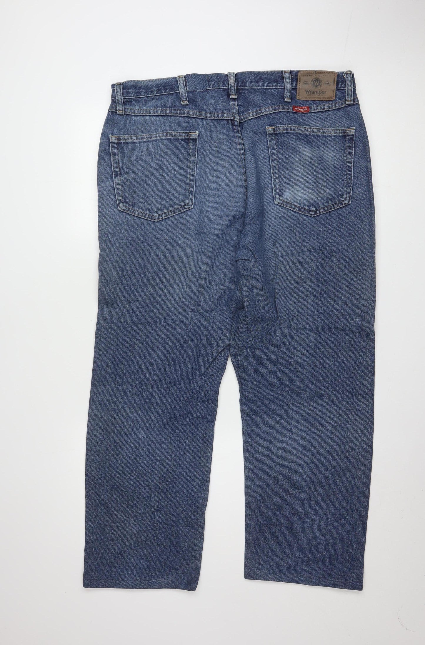 Wrangler Men's Blue Regular Fit Straight Leg Jeans 38x32 Denim