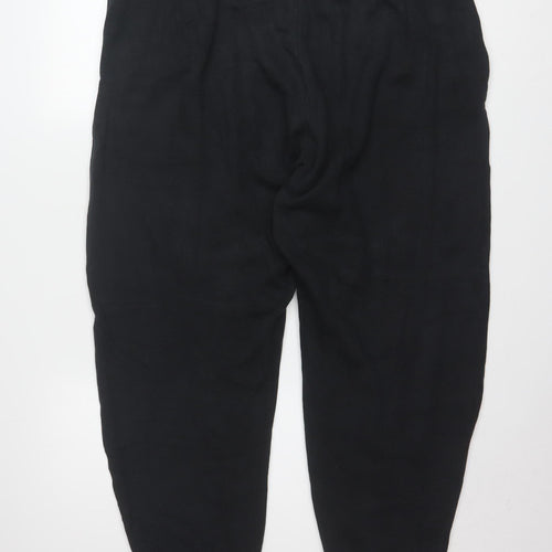 Nike Women Black Cotton Jogger Trousers XL Drawstring Waist