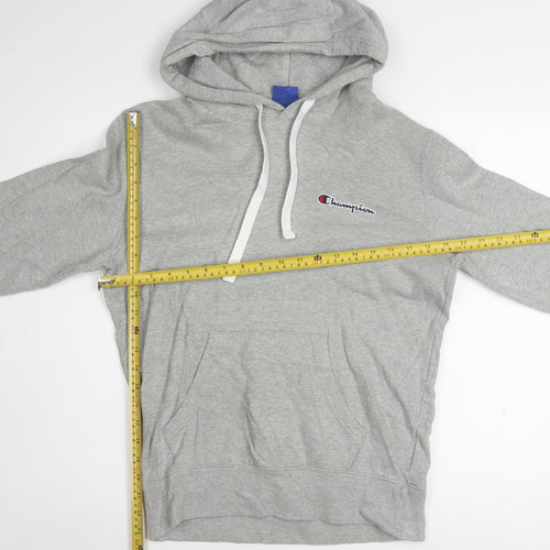 Champion Men's Grey Pullover Hoodie Small Logo Fleece Sweatshirt
