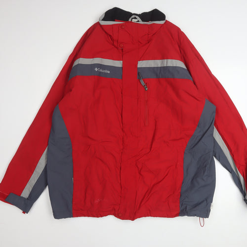 Columbia Men's Red XL Interchange Hooded Waterproof Outdoor Jacket