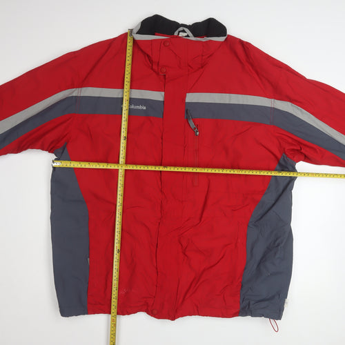 Columbia Men's Red XL Interchange Hooded Waterproof Outdoor Jacket