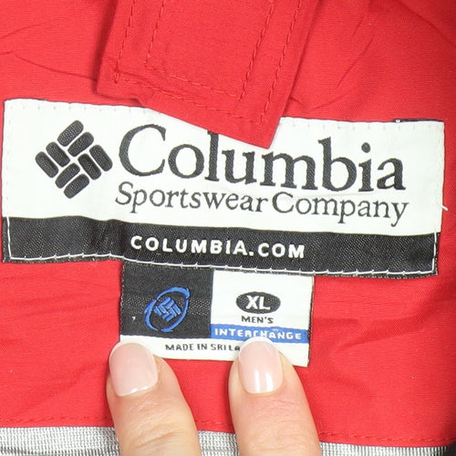 Columbia Men's Red XL Interchange Hooded Waterproof Outdoor Jacket