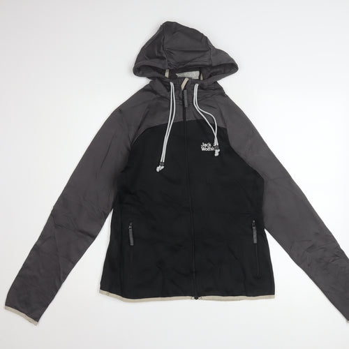 Jack Wolfskin Women Black Softshell Windbreaker Jacket UK 12