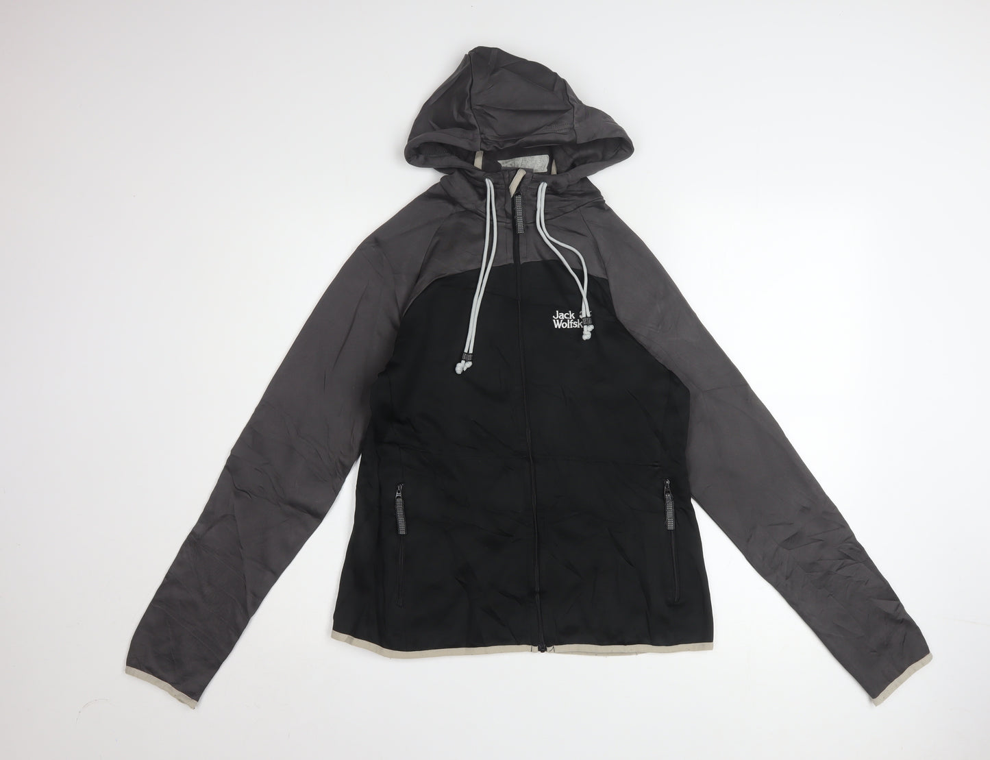 Jack Wolfskin Women Black Softshell Windbreaker Jacket UK 12
