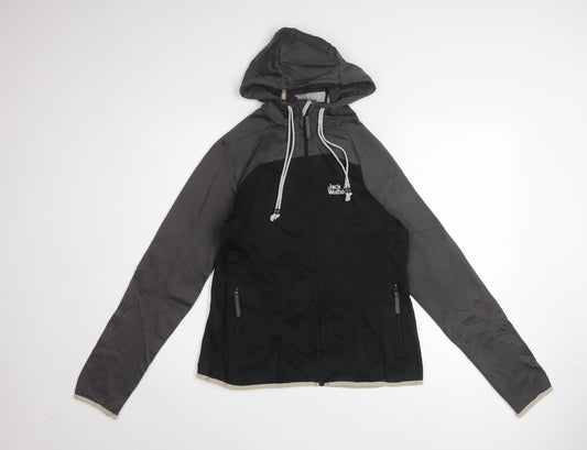 Jack Wolfskin Women Black Softshell Windbreaker Jacket UK 12