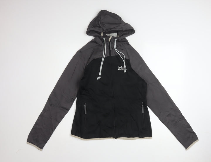 Jack Wolfskin Women Black Softshell Windbreaker Jacket UK 12