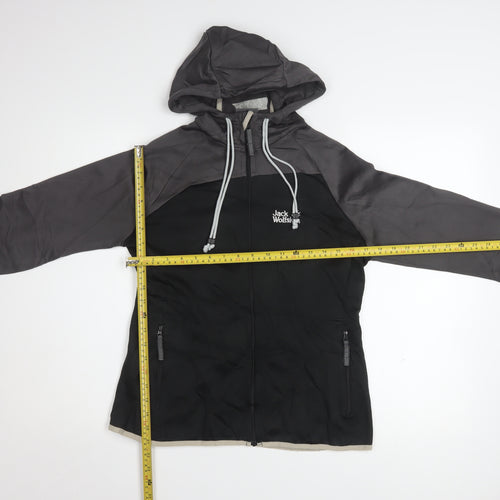 Jack Wolfskin Women Black Softshell Windbreaker Jacket UK 12