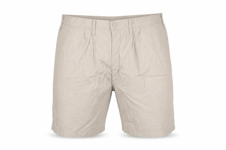 Front view of Wrangler Hero Originals Men's Beige Chino Shorts, size 42, Cotton