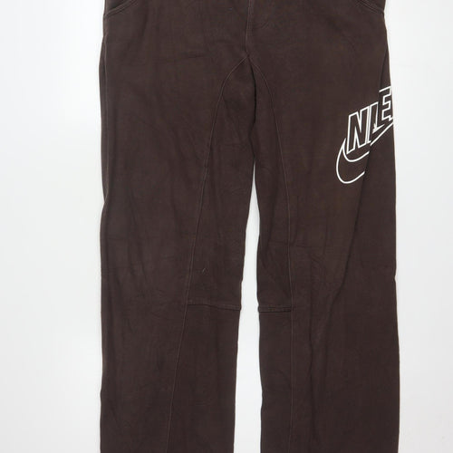 Nike Women's Brown Sweatpants Size M Regular Fit Fleece Joggers