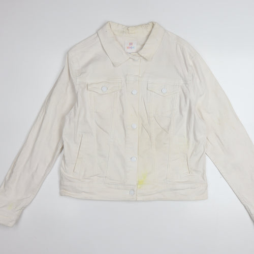 LuLaRoe Women’s Ivory Embroidered Unicorn Button Jacket XL