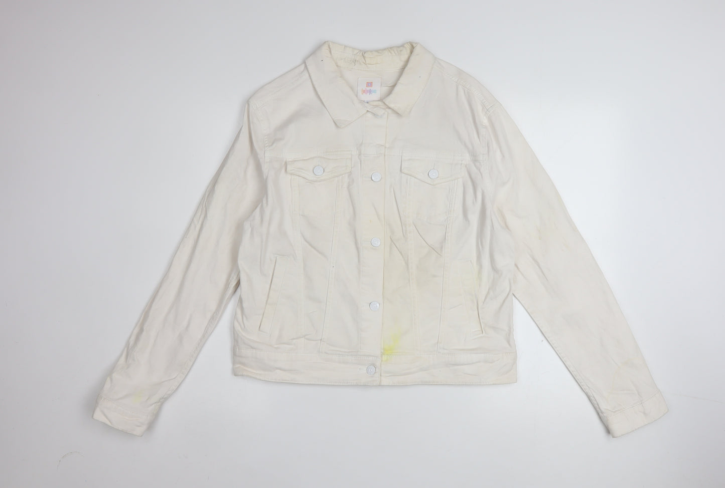 LuLaRoe Women’s Ivory Embroidered Unicorn Button Jacket XL