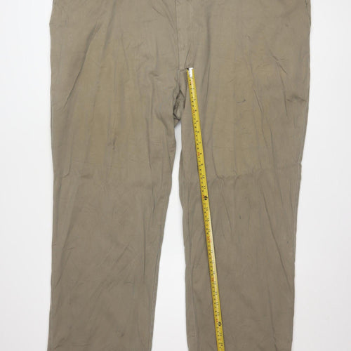 Wrangler Men's Beige Chino Trousers 46x30 Relaxed Fit Comfort Series