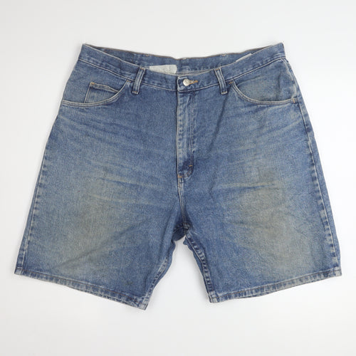 Wrangler Mens Blue Denim Relaxed Fit 38 Shorts