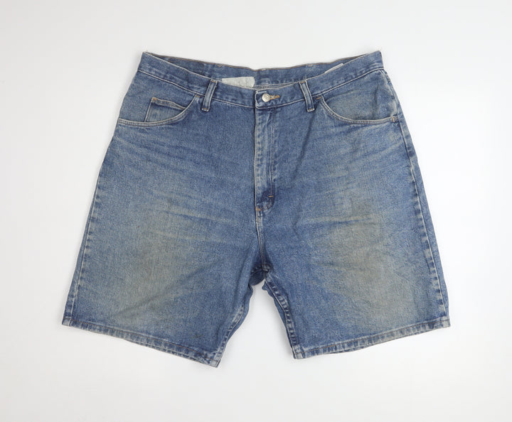 Wrangler Mens Blue Denim Relaxed Fit 38 Shorts