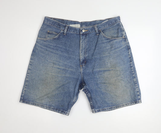 Wrangler Mens Blue Denim Relaxed Fit 38 Shorts
