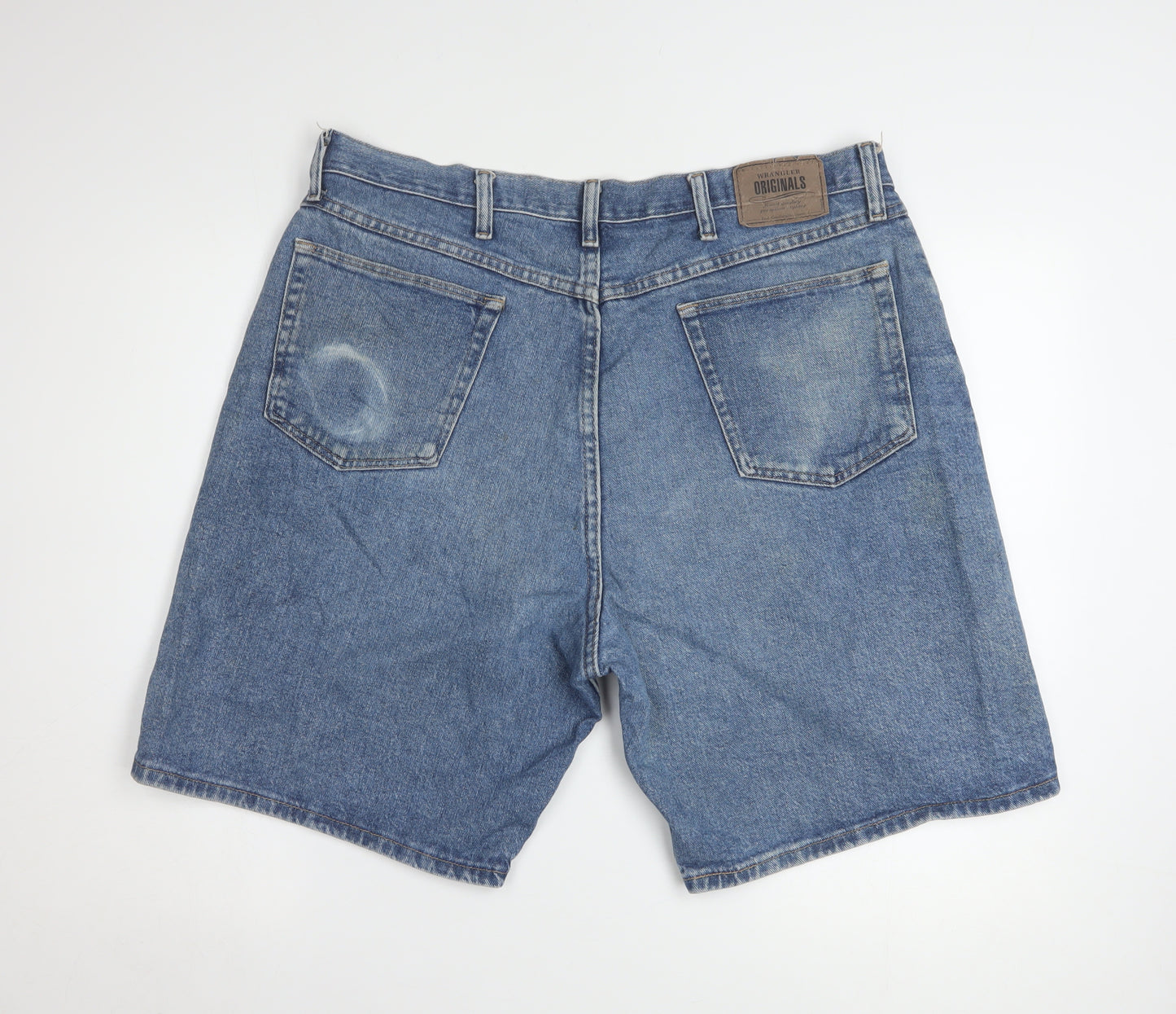 Wrangler Mens Blue Denim Relaxed Fit 38 Shorts