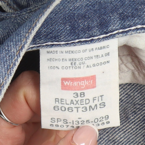 Wrangler Mens Blue Denim Relaxed Fit 38 Shorts