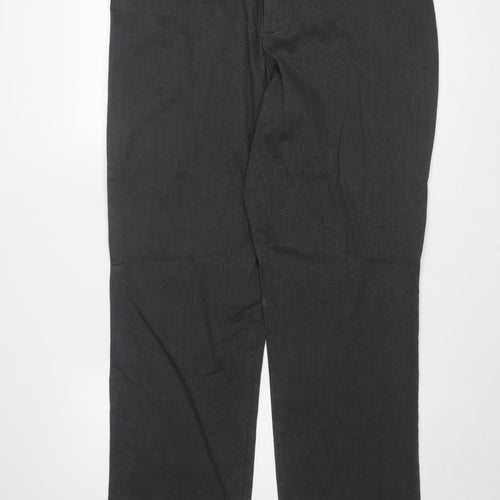 Lee Men's Black Straight Leg Relaxed Fit Trousers Size 18 Long