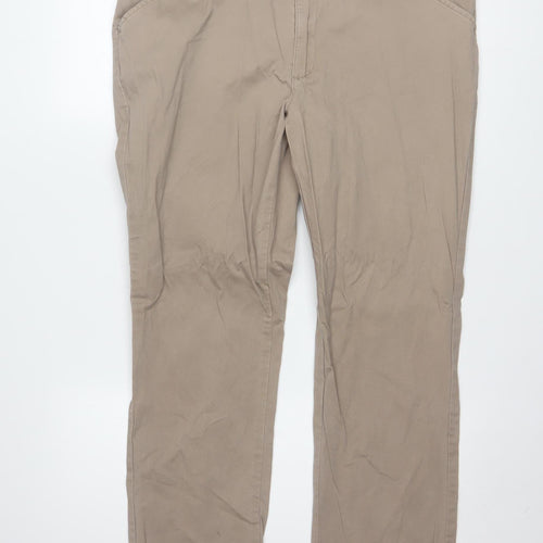 Lee Women's Beige Essential Chino Trousers Size 14 Regular Fit
