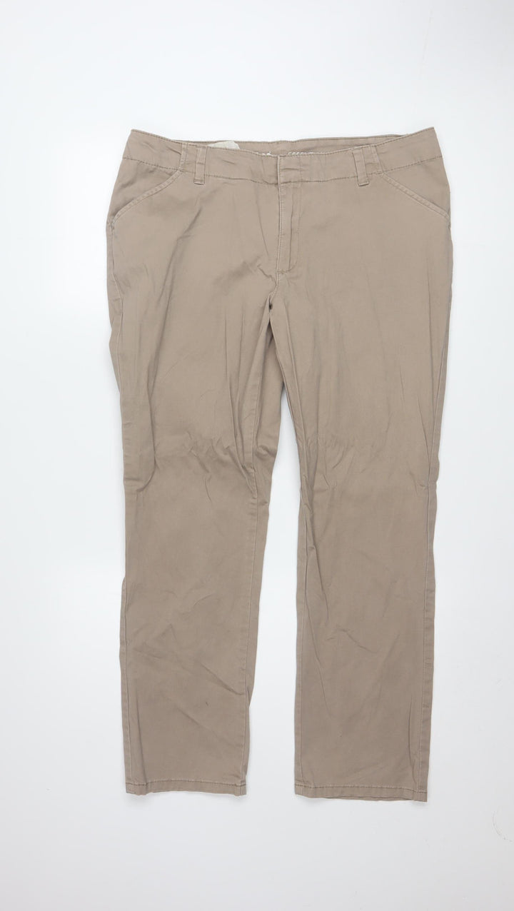 Lee Women's Beige Essential Chino Trousers Size 14 Regular Fit