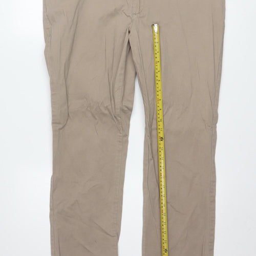 Lee Women's Beige Essential Chino Trousers Size 14 Regular Fit