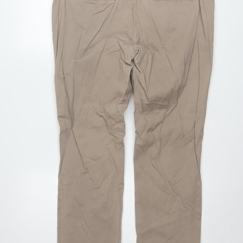 Lee Women's Beige Essential Chino Trousers Size 14 Regular Fit