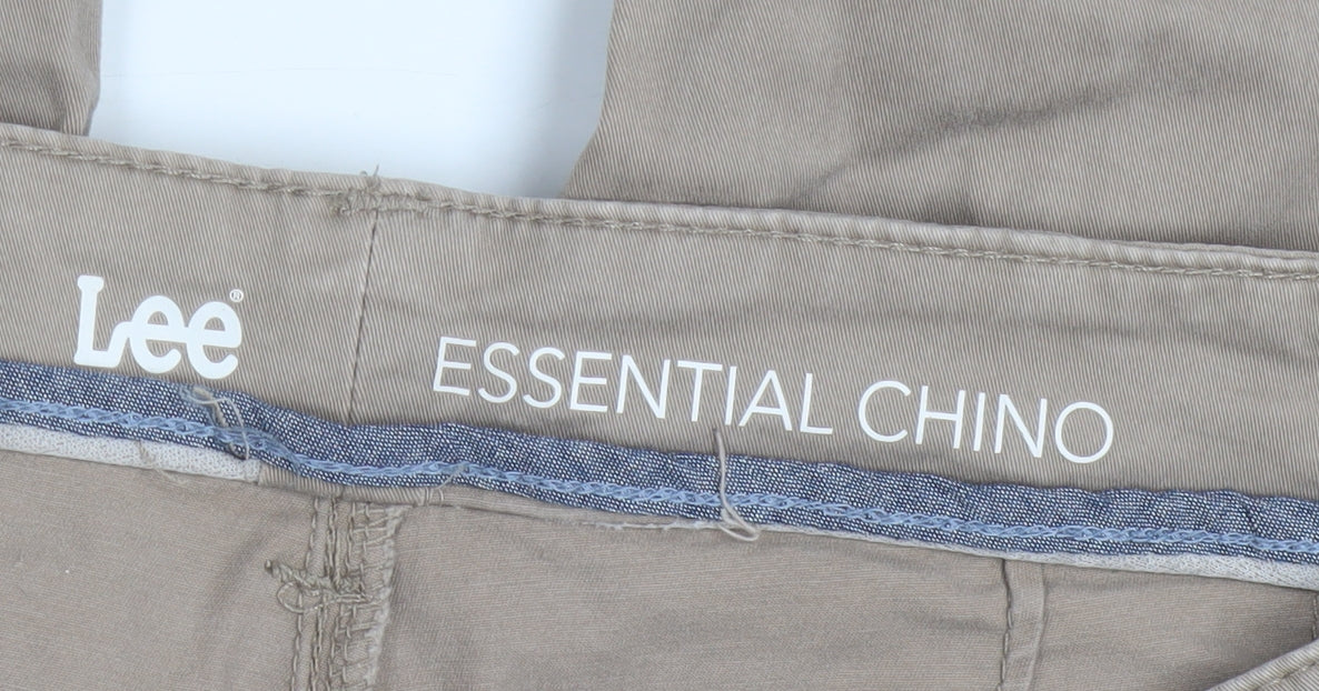 Lee Women's Beige Essential Chino Trousers Size 14 Regular Fit