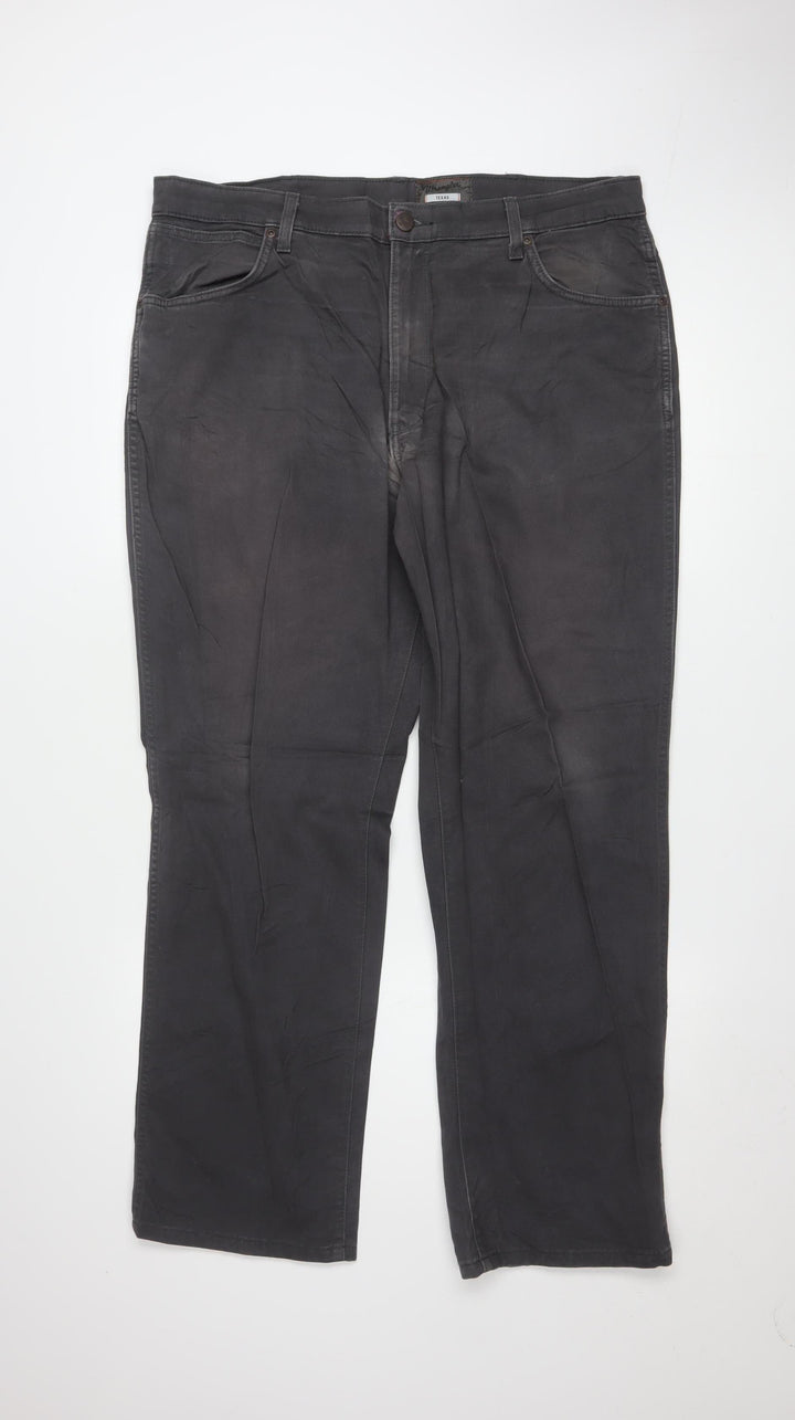 Wrangler Men Grey Texas Stretch Chino Trousers W38 L30 Regular Fit