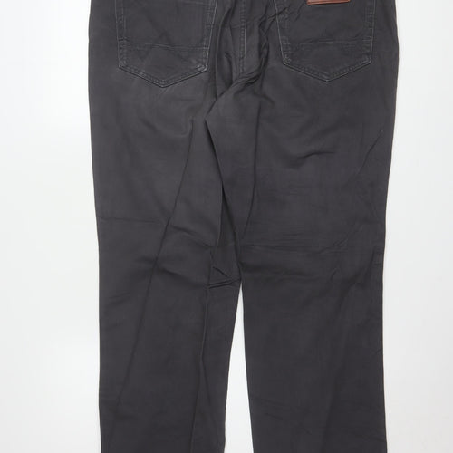 Wrangler Men Grey Texas Stretch Chino Trousers W38 L30 Regular Fit