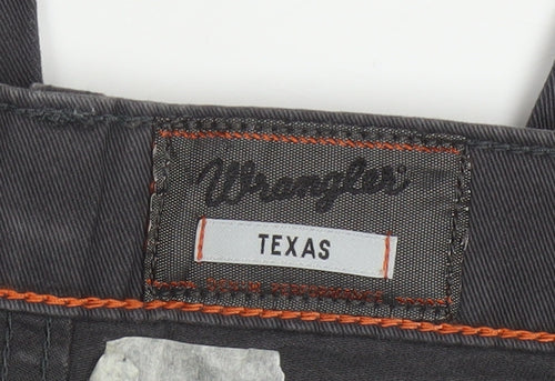 Wrangler Men Grey Texas Stretch Chino Trousers W38 L30 Regular Fit