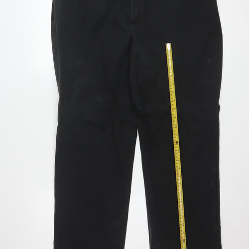 Lee Women's Black Relaxed Fit Chino Trousers Size 18