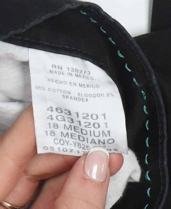 Lee Women's Black Relaxed Fit Chino Trousers Size 18