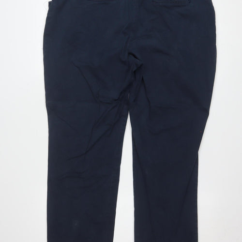 Lee Women's Blue Petite 18 Plus Relaxed Fit Straight Leg Mid Rise Trousers