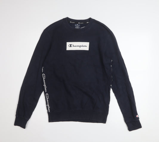 Champion Men's Blue XS Pullover Sweatshirt Crew Neck Logo Sportswear