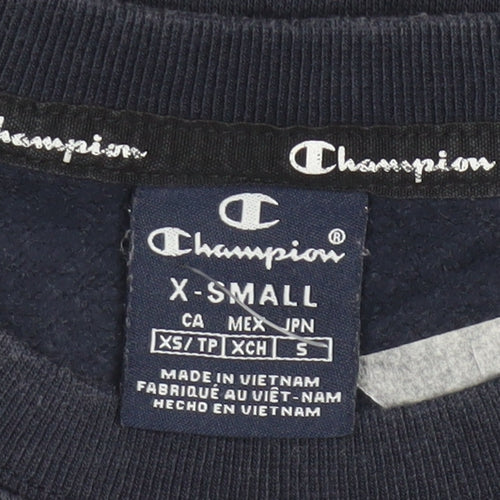 Champion Men's Blue XS Pullover Sweatshirt Crew Neck Logo Sportswear