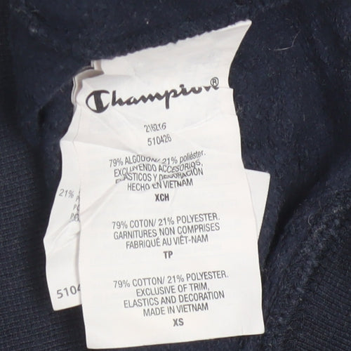 Champion Men's Blue XS Pullover Sweatshirt Crew Neck Logo Sportswear