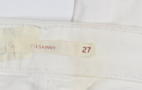 Levi's Women's White 711 Skinny Jeans Size 27 Slim Fit Denim