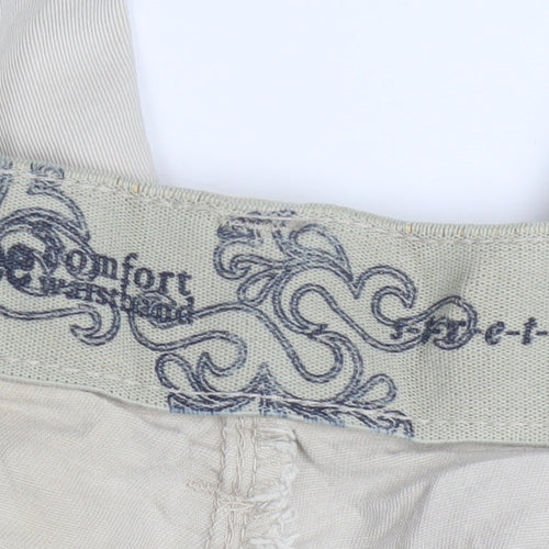 Lee Men's Beige Chino Shorts Size 24 Regular Fit Stretch Cotton