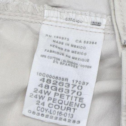 Lee Men's Beige Chino Shorts Size 24 Regular Fit Stretch Cotton