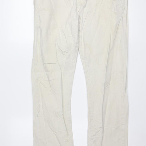 Levi's Men's Beige Cotton Chino Trousers W32 L32 Straight Fit