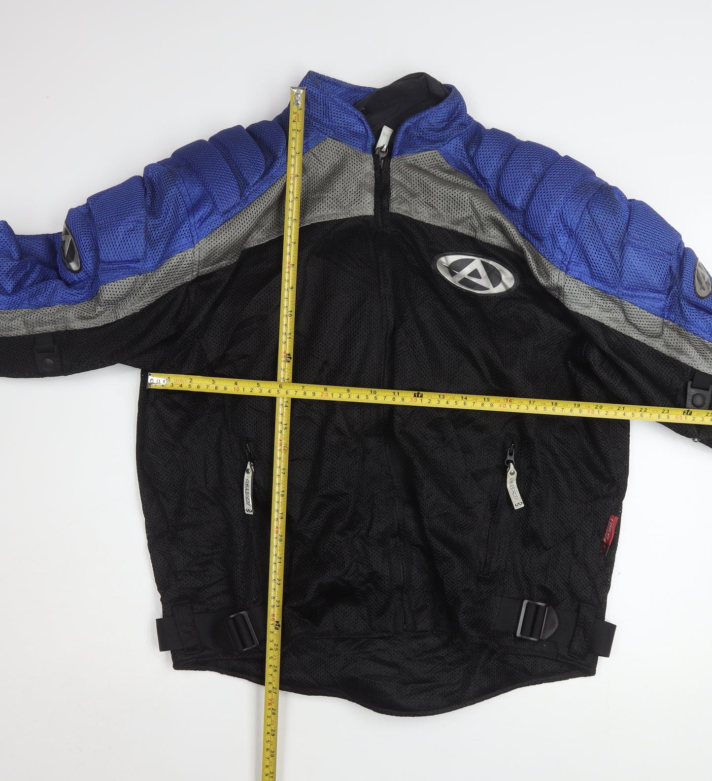 AGVSPORT Men's Blue Motorcycle Jacket XL Mesh Breathable Biker Style