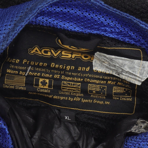AGVSPORT Men's Blue Motorcycle Jacket XL Mesh Breathable Biker Style