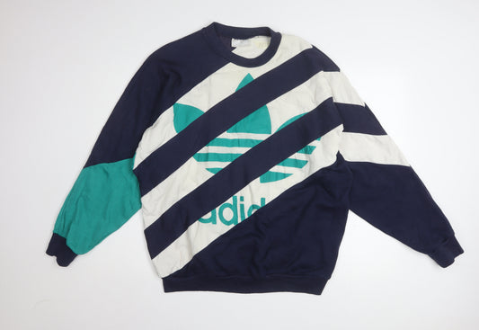 Adidas Women’s Navy & Teal Colourblock Crew Neck Sweatshirt Size 14