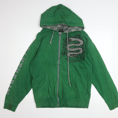 Warner Bros Harry Potter Slytherin Green Full Zip Hoodie Men's S